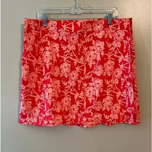 RipSkirt Hawaii Mini NWT Pink Red Color Hibiscus Floral‎ Adjustable Waist XL